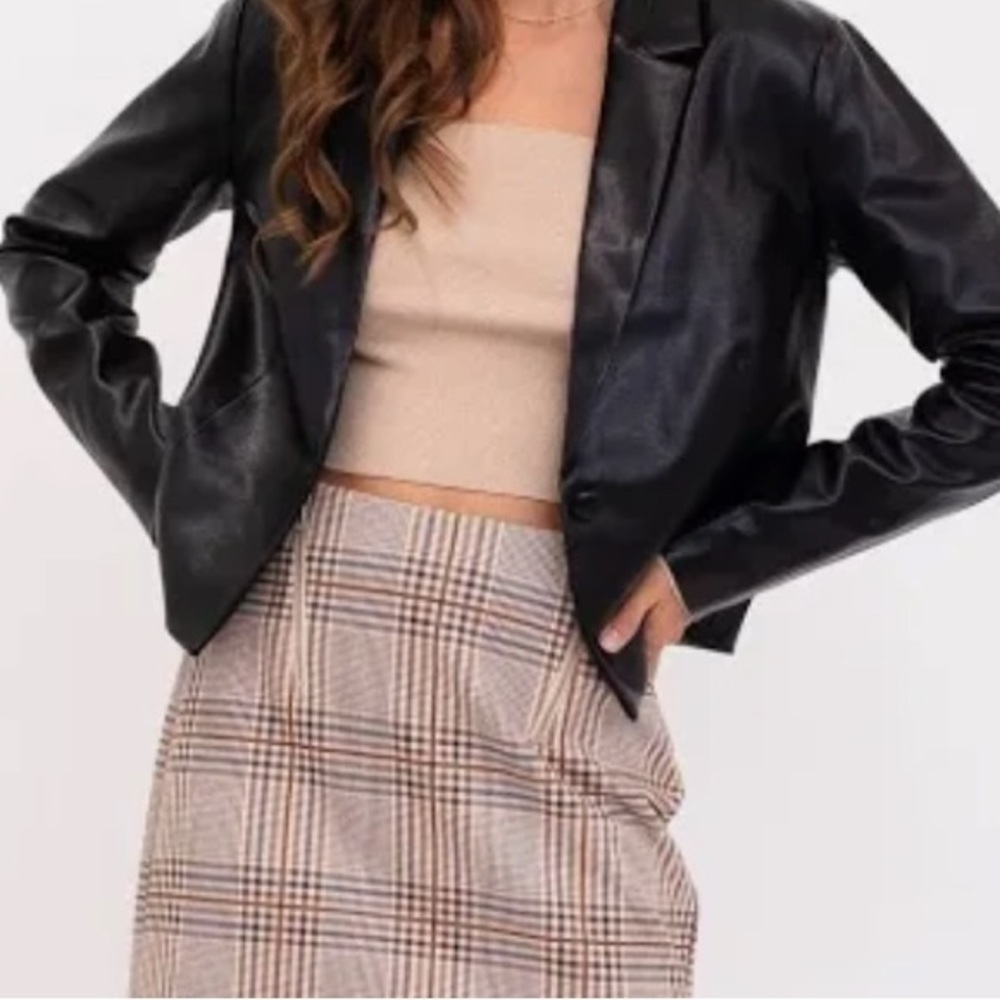Faux Black Leather Jacket